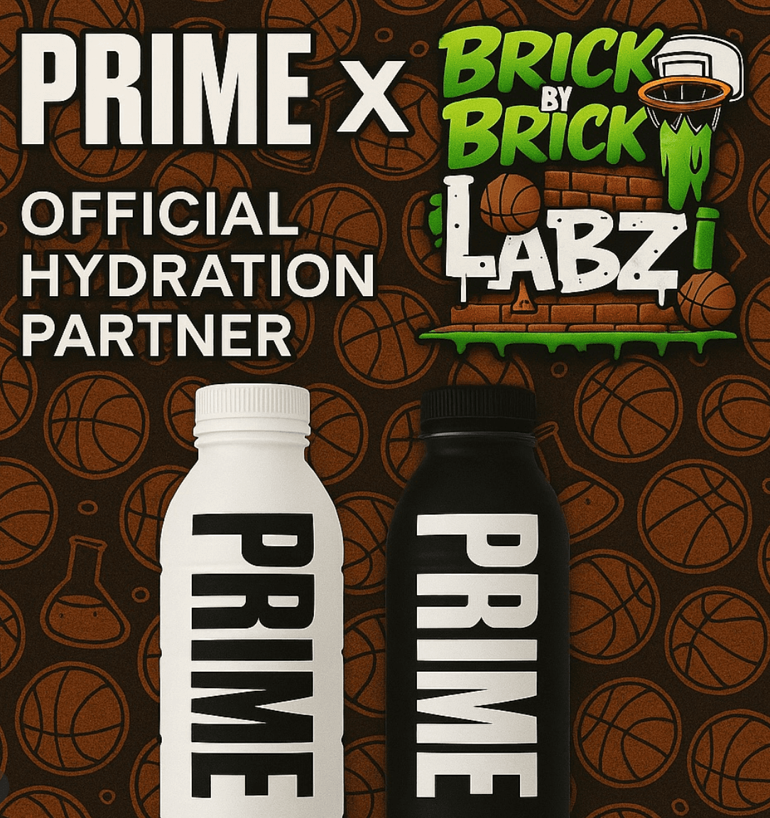 PRIME x Brick by Brick Labz, official hydration partner